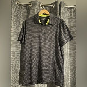 Grey and Black Striped Nike Golf Polo